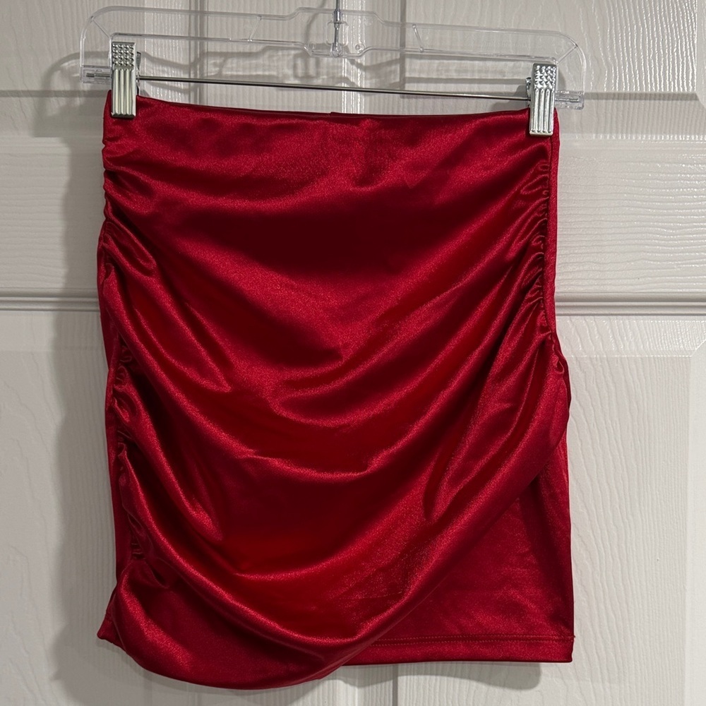 Windsor Scarlet Ruched Mini Skirt